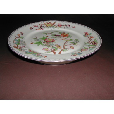 Assiette sur pieds porcelaine Sarreguemines décor n°252