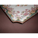 Plat rectangle angle coup&eacute; Porcelaine Sarreguemines d&eacute;cor 215