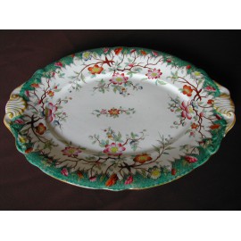 Plat ovale à oreilles porcelaine de Fismes Décor n°27