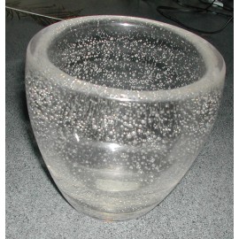 Vase à Bulles Daum en Cristal - Signature "Daum (Croix de Lorraine) Nancy France" - Vers 1947