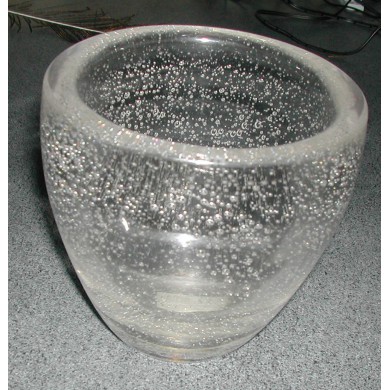 Vase à bulles Daum Croix de Lorraine Nancy France vers 1947