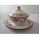 Sucrier porcelaine de Sarreguemines minton 252 forme poire &eacute;clat sur base