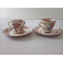 6 Tasses &agrave; caf&eacute; avec soucoupes porcelaine de Sarreguemines minton 252