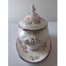 Sauci&egrave;re en fa&iuml;ence de Sarreguemines minton 252 ann&eacute;e 1875