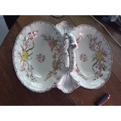 Ravier 23 cm en porcelaine de Sarreguemines minton 252