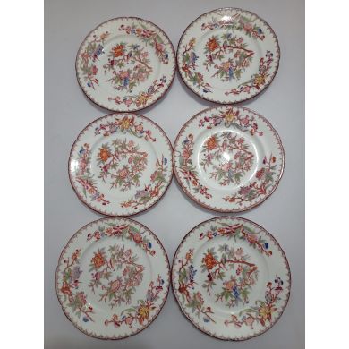 Lot de 6 assiettes diam 18.5 cm porcelaine Sarreguemines minton 252