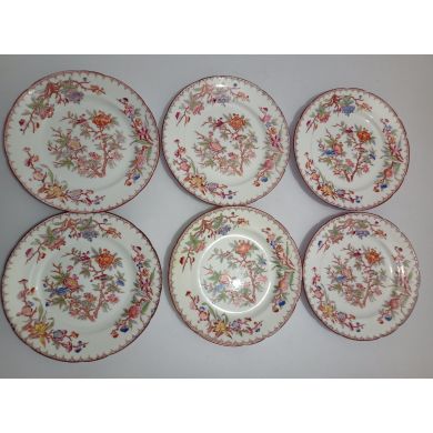 Lot n°2 de 6 assiettes diam 18.5 cm porcelaine Sarreguemines minton 252