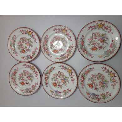Lot n°3 de 6 assiettes diam 18.5 cm porcelaine Sarreguemines minton 252