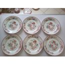 6 assiettes porcelaine diam 20 cm Sarreguemines minton 252 Sign&eacute;e en creux Uztschneider