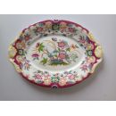 Plat ovale &agrave; oreilles porcelaine de Fismes D&eacute;cor n&deg;27