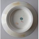 Assiette sur pieds porcelaine Sarreguemines d&eacute;cor n&deg;216 coloration dessous