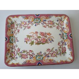 vendu Plat rectangle dit Tyrolien 23x17.5 cm porcelaine Sarreguemines décor n°216