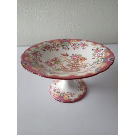 Compotier sur pied haut 12 cm diam 22 cm porcelaine Sarreguemines décor n°216