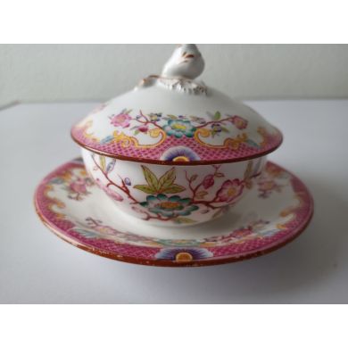 Bol à rincer en porcelaine Sarreguemines diam 16.5 cm ht 7.8 cm décor n°216