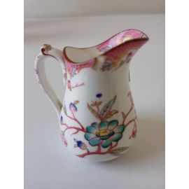 Mini Laitière forme Zed HT 6.5cm en porcelaine Sarreguemines décor n°216 éclat au col
