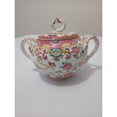 Sucrier Diam 10.5cm Pot à lait diam 9cm en porcelaine Sarreguemines décor n°216