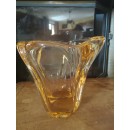 Vase Daum Croix de Lorraine France marron diamètre 18 cm hauteur 17 cm