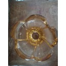 Vase Daum Croix de Lorraine France marron diamètre 18 cm hauteur 17 cm