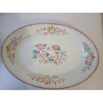 Grand plat ovale 49 cm porcelaine de Sarreguemines minton 252
