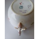 Sucrier diam 14 cm  porcelaine Sarreguemines minton 252 coloration anse