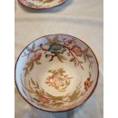 Lot 2 tasses Orientales avec 2 soucoupes porcelaine Sarreguemines minton 216 f&ecirc;les