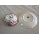 Tasse avec soucoupe en porcelaine de Sarreguemines minton d&eacute;cor 216 f&ecirc;le