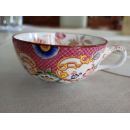 Tasse avec soucoupe en porcelaine de Sarreguemines minton d&eacute;cor 216 f&ecirc;le