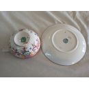 Tasse avec soucoupe en porcelaine de Sarreguemines minton d&eacute;cor 216 r&eacute;f216B-TS-2