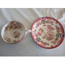 Tasse avec soucoupe en porcelaine de Sarreguemines minton d&eacute;cor 216 r&eacute;f216B-TS-3