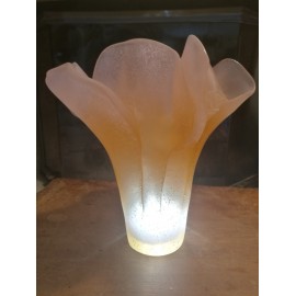 Vase "Rose" en Pâte de Verre - Daum France - Hauteur 24 cm - Parfait état avec boîte d'origine