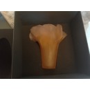 Vase "Rose" en Pâte de Verre - Daum France - Hauteur 24 cm - Parfait état avec boîte d'origine