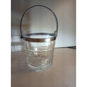 Cristal de Sèvres : Magnifique Seau à Glace en Cristal de Sèvres France Anse Métal Estampillé Art de la Table