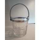 Magnifique Seau à Glace en Cristal de Sèvres France Anse Métal Estampillé Art de la Table