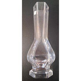 Cristal de Sèvres : Superbe Vase Soliflore en Cristal de Sèvres Forme Élancée Hexagonale Signé