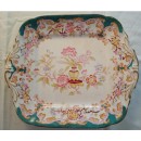 Plat rectangle &agrave; oreilles en porcelaine de Sarreguemines d&eacute;cor 248.