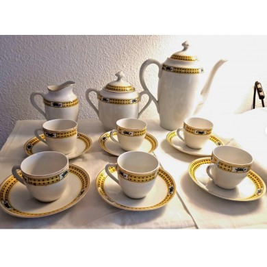 Service à café en porcelaine de style Anglais année 70-80