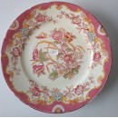 Lot de 4 pièces en Porcelaine de Sarreguemines Décor Minton 216 "Fleurs des Inde