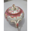 Lot de 4 pièces en Porcelaine de Sarreguemines Décor Minton 216 "Fleurs des Inde