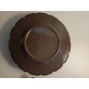 Beurrier en faïence fine de Sarreguemines milieu XIX ème Grès brun à glaçures dit "terre d'Egypte"