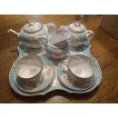 Exceptionnel Déjeuner sur plateau en Porcelaine de Sarreguemines Minton 635