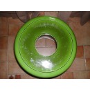 Enorme Cache-pot Branche de Chêne  sur Colonne Cannelée Sarreguemines Utzschneider & Cie