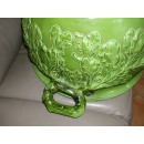 Enorme Cache-pot Branche de Chêne  sur Colonne Cannelée Sarreguemines Utzschneider & Cie