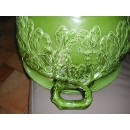 Enorme Cache-pot Branche de Chêne  sur Colonne Cannelée Sarreguemines Utzschneider & Cie