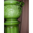 Enorme Cache-pot Branche de Chêne  sur Colonne Cannelée Sarreguemines Utzschneider & Cie