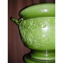 Enorme Cache-pot Branche de Chêne  sur Colonne Cannelée Sarreguemines Utzschneider & Cie