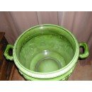 Enorme Cache-pot Branche de Chêne  sur Colonne Cannelée Sarreguemines Utzschneider & Cie