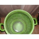 Enorme Cache-pot Branche de Chêne  sur Colonne Cannelée Sarreguemines Utzschneider & Cie