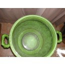 Enorme Cache-pot Branche de Chêne  sur Colonne Cannelée Sarreguemines Utzschneider & Cie