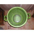 Enorme Cache-pot Branche de Chêne  sur Colonne Cannelée Sarreguemines Utzschneider & Cie