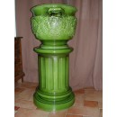 Enorme Cache-pot Branche de Chêne  sur Colonne Cannelée Sarreguemines Utzschneider & Cie